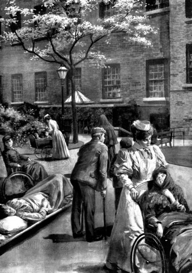 Convalescent: a sketch at the London Hospital, 1898. Creator: Unknown.