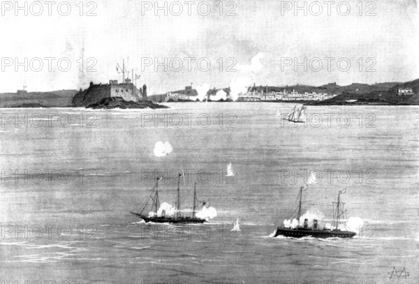 The Spanish-American War: Spanish schooner running the blockade at Havana, 1898. Creator: Unknown.
