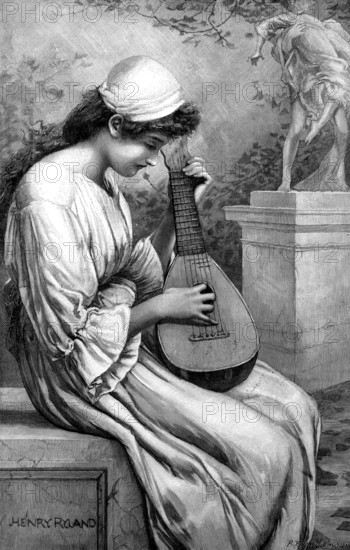 Love Song - by Henry Ryland, 1898. Creator: Franz Hanfstaengl.