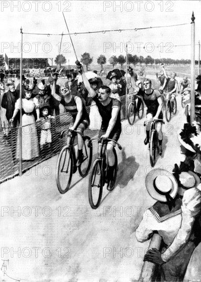 The Bicycle in Germany: a ring-taking contest, 1898. Creator: Unknown.