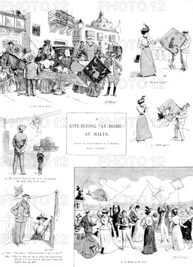 A Kite-Flying "At Home" at Malta, 1898. Creator: Unknown.