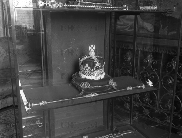 Imperial State Crown and Sceptre with the Dove, 1953.  Creator: Arthur Charles Kirby Ware.