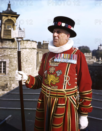 Beefeater at the Tower of London, c1955. Creator: Arthur Charles Kirby Ware.