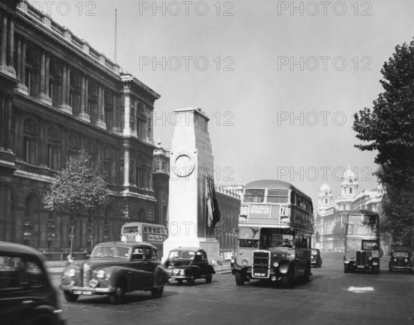 The Cenotaph, Whitehall, London, 1950s. Creator: Arthur Charles Kirby Ware.