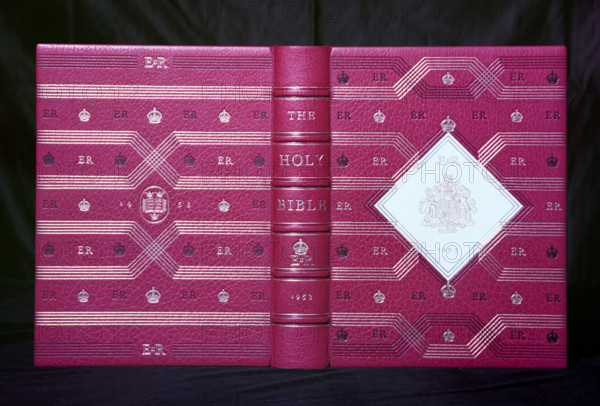 The Bible handed to Queen Elizabeth II during her coronation ceremony, 1953. Creator: Arthur Charles Kirby Ware.