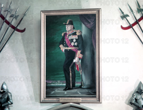 Painting of Winston Churchill in military uniform, c1955. Creator: Arthur Charles Kirby Ware.