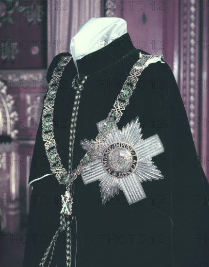 The robes and insignia of the Order of the Thistle, 1953. Creator: Arthur Charles Kirby Ware.