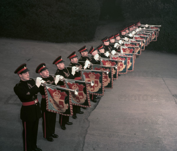 Trumpeters of the Royal Military School of Music, 1952.  Creator: Arthur Charles Kirby Ware.