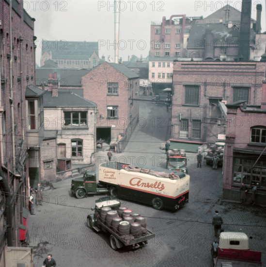 Yard of Ansells Brewery, Aston, Birmingham, c1955.  Creator: Arthur Charles Kirby Ware.
