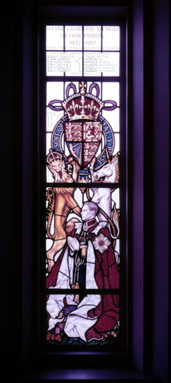 King George VI, stained glass window, c1955. Creator: Arthur Charles Kirby Ware.