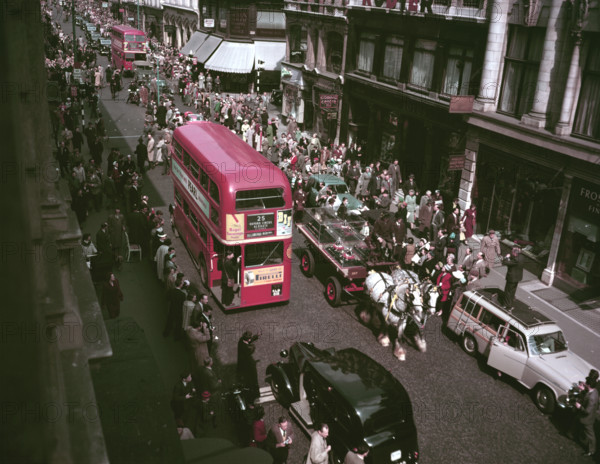 The Crown Jewels being paraded through the streets, London, 1953. Creator: Arthur Charles Kirby Ware.