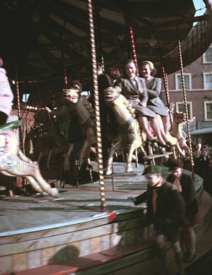 Carousel at a fair, c1955-1965. Creator: Arthur Charles Kirby Ware.