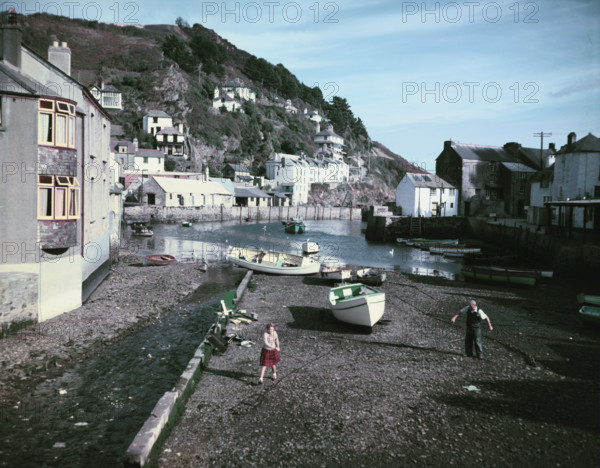 Polperro Harbour, Cornwall, c1955-1965. Creator: Arthur Charles Kirby Ware.