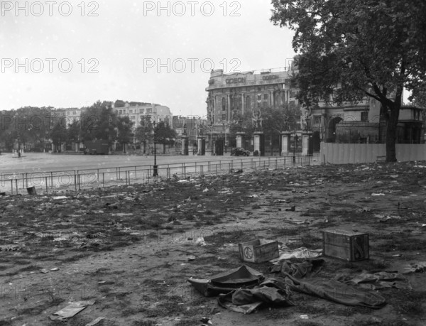 The streets after the Coronation of Elizabeth II, London, 2nd June 1953.  Creator: Arthur Charles Kirby Ware.