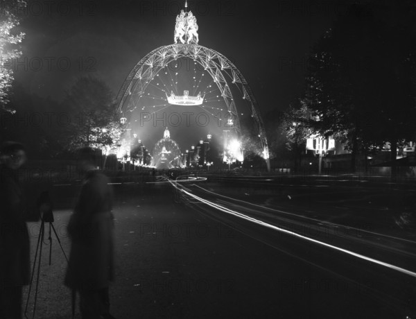 The evening before the Coronation of Elizabeth II, the Mall, London, 1st June 1953. Creator: Arthur Charles Kirby Ware.