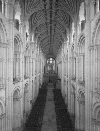 Vaulted ceiling, Norwich Cathedral, Norfolk, c1955.  Creator: Arthur Charles Kirby Ware.