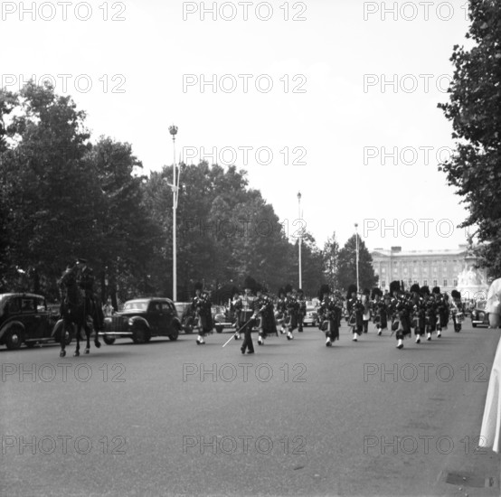 Guards on the march, London, c1955. Creator: Arthur Charles Kirby Ware.