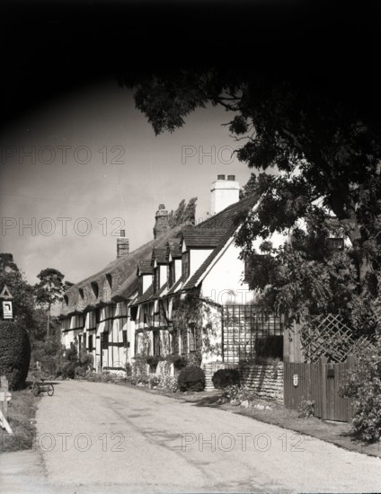 Old cottages, Shottery, Stratford-upon-Avon, Warwickshire, c1955.  Creator: Arthur Charles Kirby Ware.