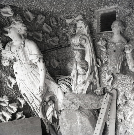 Ships' figureheads, Tresco, Scilly Isles, c1955. Creator: Arthur Charles Kirby Ware.