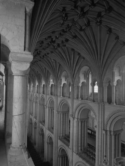 Vaulted ceiling, Norwich Cathedral, Norfolk, c1955.  Creator: Arthur Charles Kirby Ware.