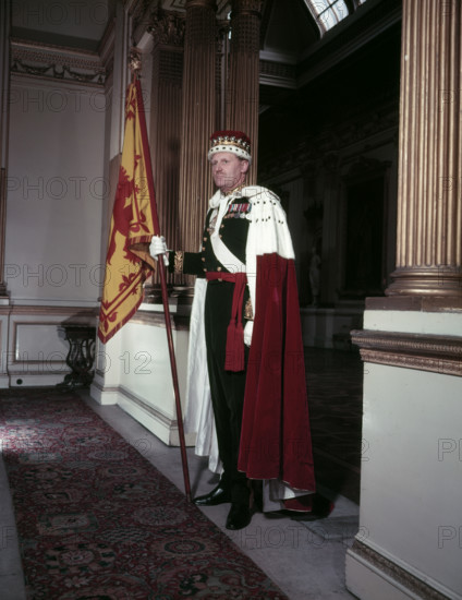 The Earl of Dundee, Hereditary Standard Bearer of Scotland in his peer's robes, 1952. Creator: Arthur Charles Kirby Ware.