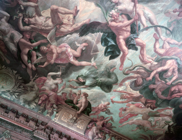 The ceiling of the State Dining Room, Chatsworth House, Derbyshire, c1955. Creator: Arthur Charles Kirby Ware.