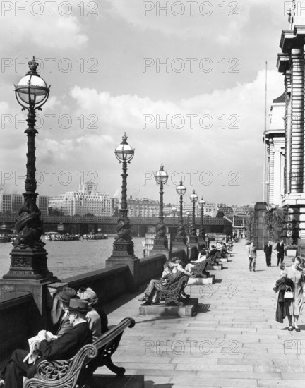 The South Bank and the River Thames, London, 1950s. Creator: Arthur Charles Kirby Ware.
