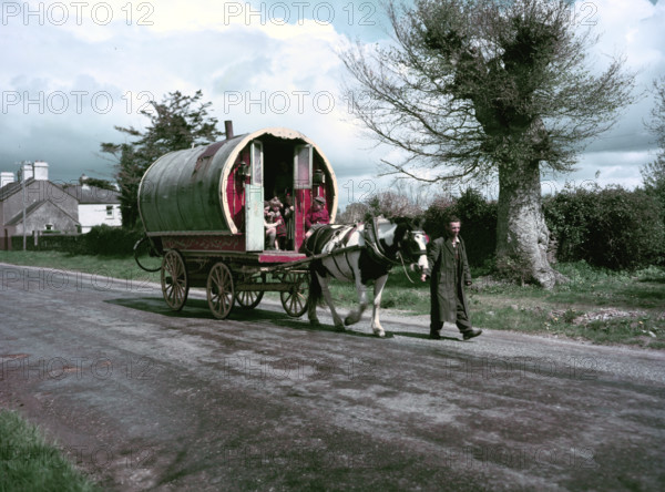 Traditional horse-drawn caravan, Ireland, c1955-1965. Creator: Arthur Charles Kirby Ware.