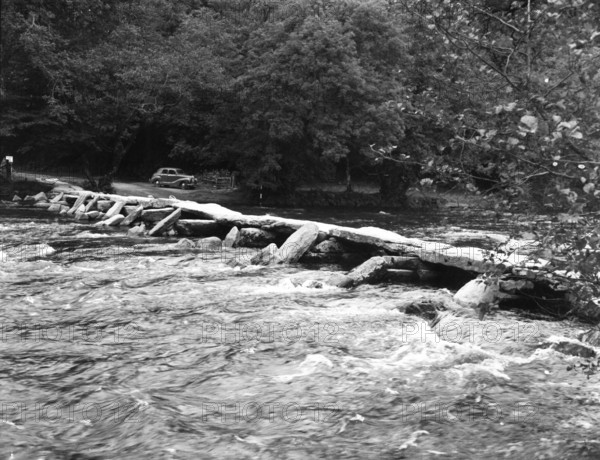 Tarr Steps, near Dulverton, Exmoor, Somerset, c1955. Creator: Arthur Charles Kirby Ware.