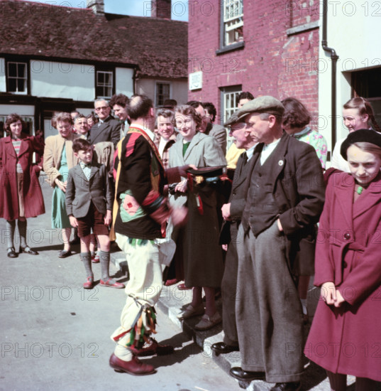 Morris man talking to onlookers, c1955.  Creator: Arthur Charles Kirby Ware.