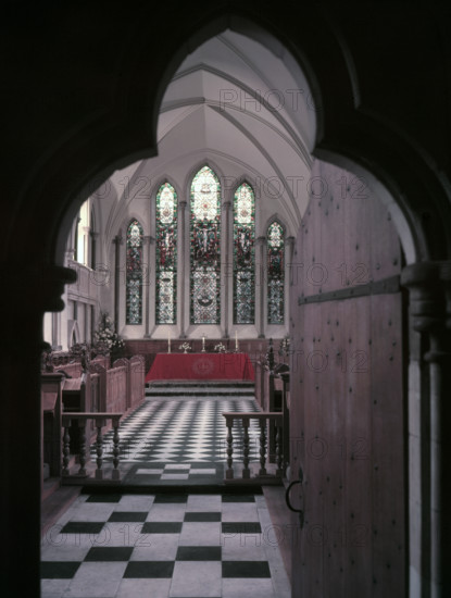 View from the west entrance door, Lambeth Palace Chapel, London, c1955.  Creator: Arthur Charles Kirby Ware.