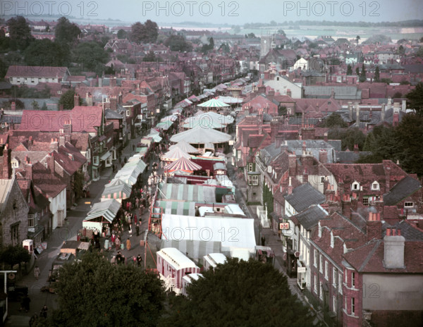 Mop Fair, High Street, Marlborough, Wiltshire c1960s. Creator: Arthur Charles Kirby Ware.