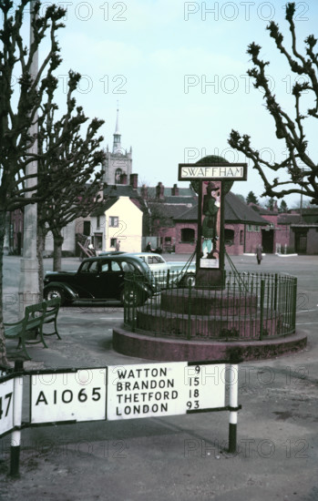 Village sign at Swaffham, Norfolk, c1955-1965. Creator: Arthur Charles Kirby Ware.