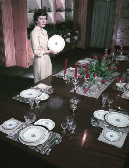 Dinner service designed for the coronation of Elizabeth II, 1953.  Creators: Arthur Charles Kirby Ware, Eric Ravilious.