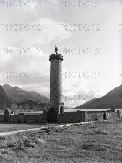 The Glenfinnan Monument on the shores of Loch Shiel, Glenfinnan, Scotland, c1955.  Creator: Arthur Charles Kirby Ware.