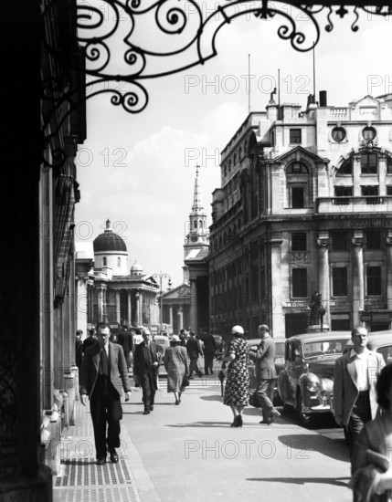 The National Gallery from Pall Mall, London, 1950s.  Creator: Arthur Charles Kirby Ware.