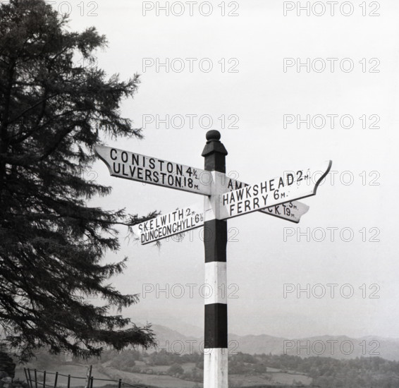 Signpost, Lake District, c1955. Creator: Arthur Charles Kirby Ware.