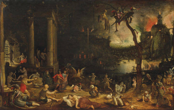 The Cumaean Sibyl leading Aeneas to the Underworld, c1600. Creator: Anonymous.