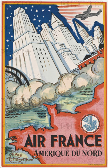 Air France, Amérique du Nord, 1946. Creator: Arnoux, Guy (1886-1951).
