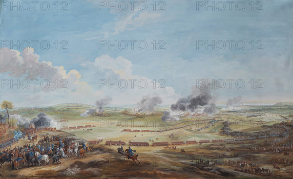 Perspective view of the battle of Lawfeld on 2nd July 1747, 1768. Creator: Blarenberghe, Louis-Nicolas van (1716?1794).