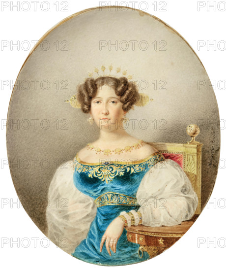 Portrait of María Isabella of Spain (1789-1848), Queen of the Two Sicilies. Creator: Briullov, Alexander Pavlovich (1798-1877).