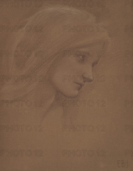 Head of a young girl. Creator: Burne-Jones, Sir Edward Coley (1833-1898).