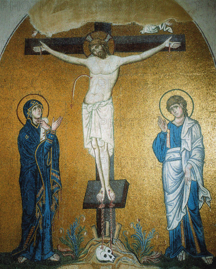 The Crucifixion, 11th century. Creator: Byzantine Master.