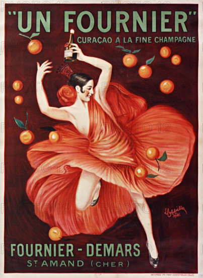 Un Fournier. Curaçao à la fine champagne, Fournier-Demars, 1921. Creator: Cappiello, Leonetto (1875-1942).