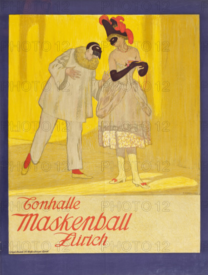 Masquerade ball. Tonhalle Zurich, 1911. Creator: Cardinaux, Emil (1877-1936).