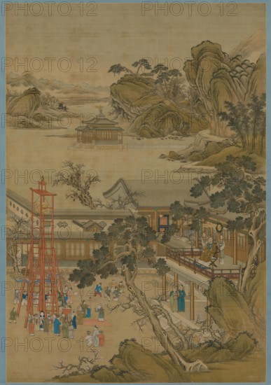 Emperor Qianlong Celebrate Lantern Festival , First half of the 18th cent.. Creator: Castiglione, Giuseppe (1688-1766).