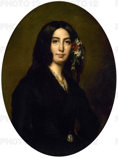 Portrait of George Sand, 1837-1839. Creator: Charpentier, Auguste (1815-1880).