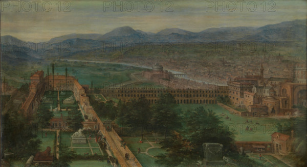 View of Rome (Belvedere Courtyard), 1589. Creator: Cleve, Hendrik van, III (ca 1525-1590).
