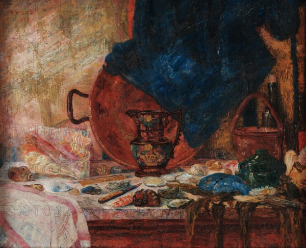 Shells and blue curtain, 1903. Creator: Ensor, James (1860-1949).