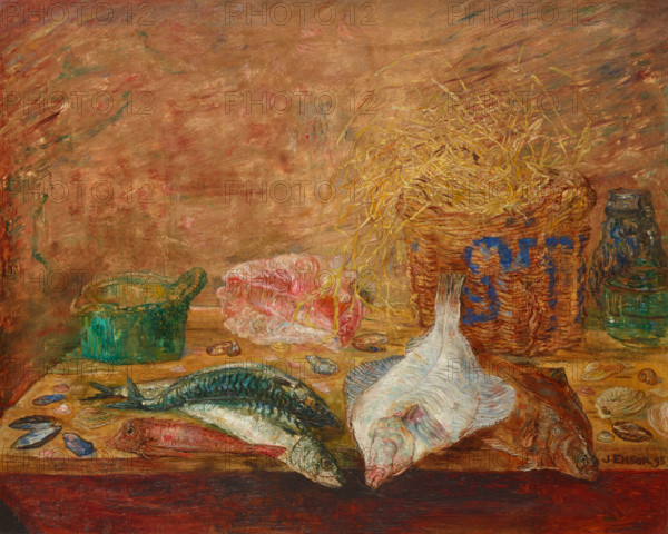 Poissons et coquillages (Fish and shellfish), 1895. Creator: Ensor, James (1860-1949).